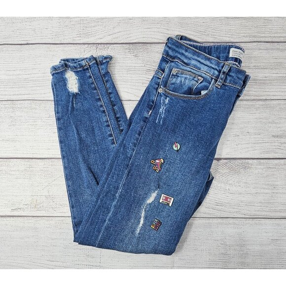 ZARA Girls Patch Boyfriend Jeans‎ Size USA 11/12 - Picture 1 of 7
